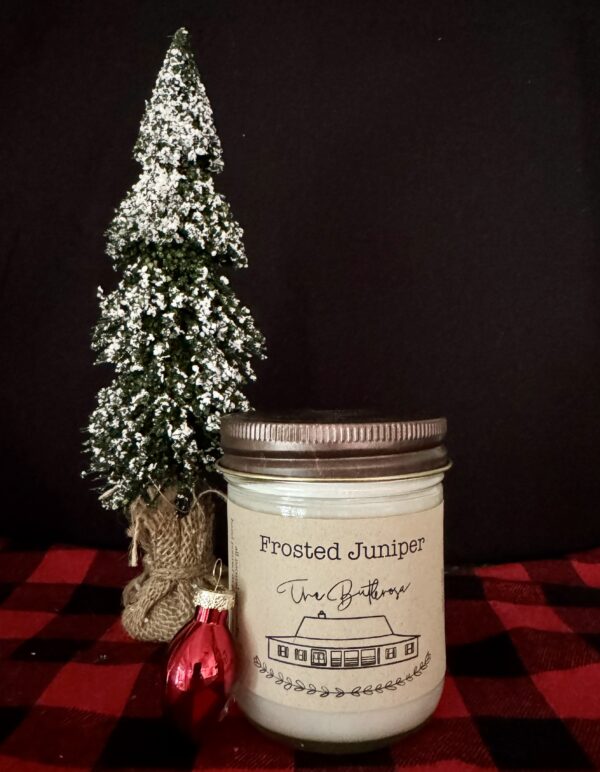 Frosted Juniper - Half Pint Size Mason Jar Candle