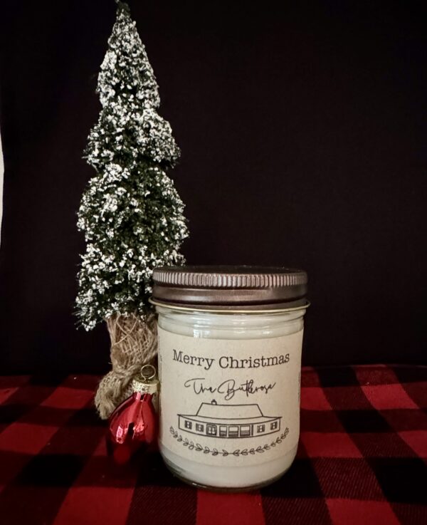 Merry Christmas - Half Pint Size Mason Jar Candle